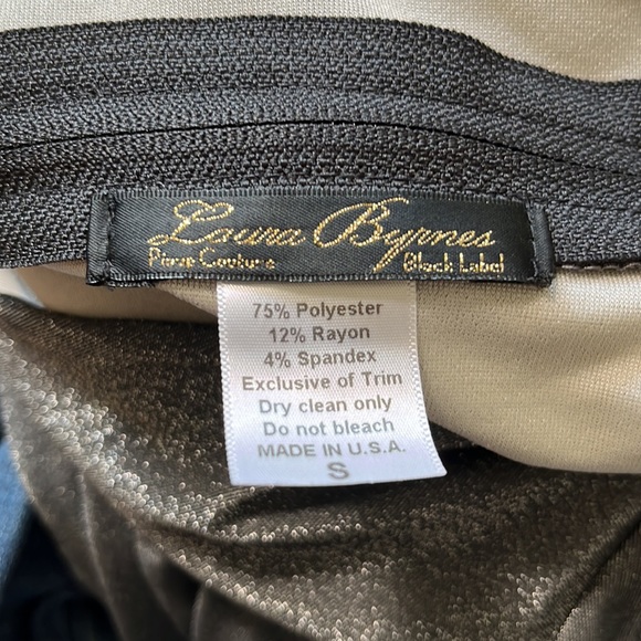 Laura Byrnes Black Label Silver Sparkly 3/4 Sleeve Midi Bodycon Sheath Dress - Picture 3 of 5